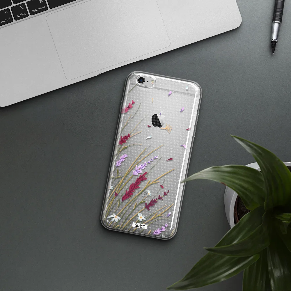 Long Grass Flower Apple iPhone 6S Clear TPU Case