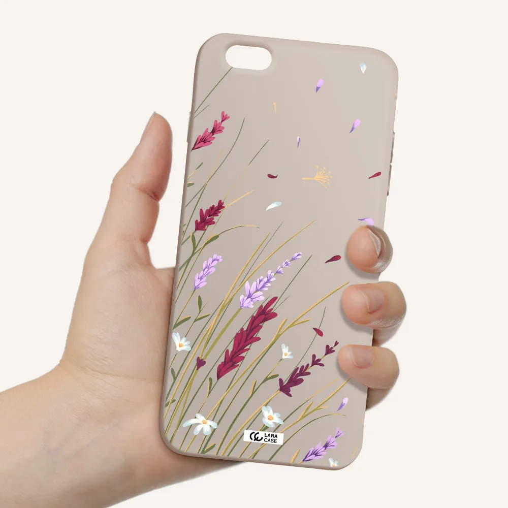 Long Grass Flower Apple iPhone 6S Silicone Stone Case