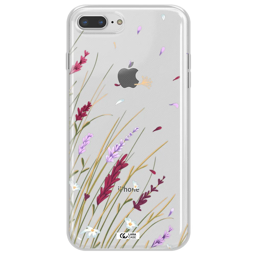 Long Grass Flower Apple iPhone 8 plus Clear TPU Case