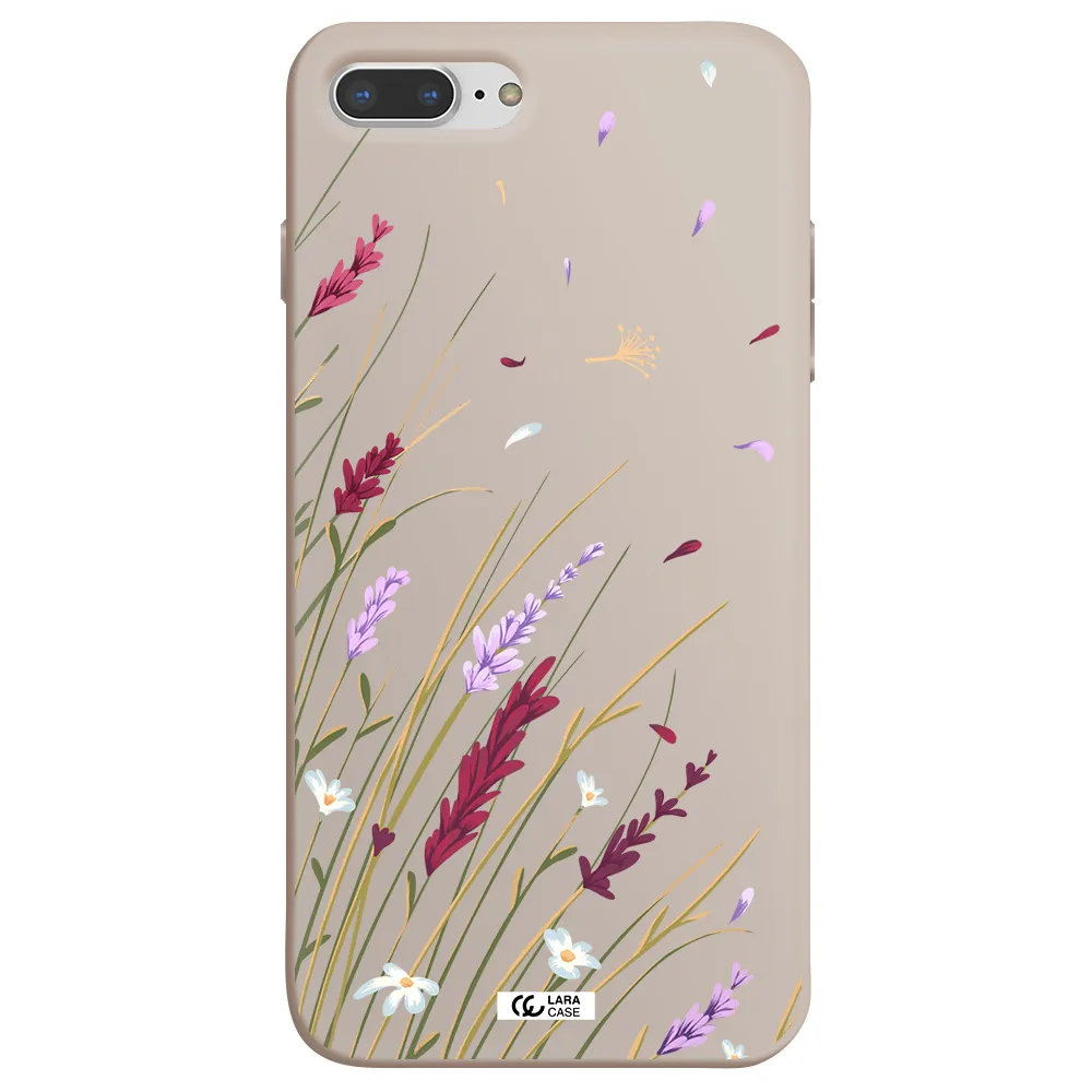 Long Grass Flower Apple iPhone 8 plus Silicone Stone Case