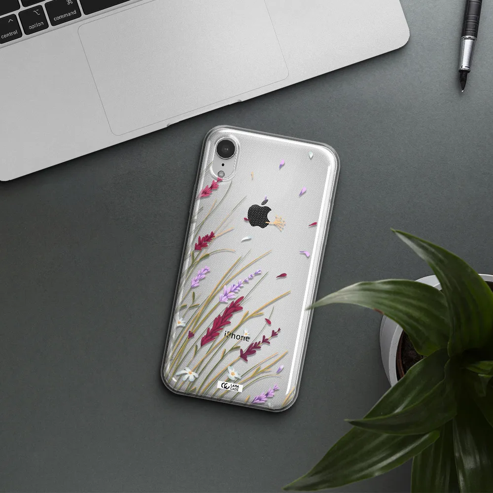 Long Grass Flower Apple iPhone XR Clear TPU Case