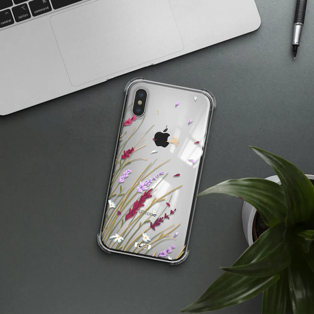 Long Grass Flower Apple iPhone XS Clear PC Case