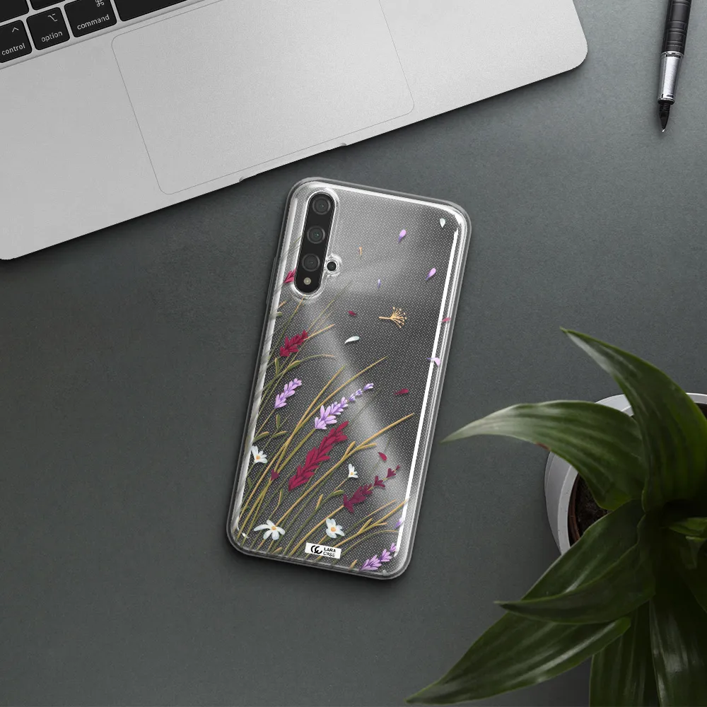 Long Grass Flower Huawei Nova 5t Clear TPU Case