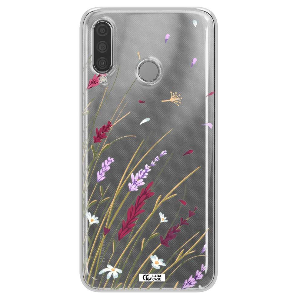 Long Grass Flower Huawei P30 Lite Clear TPU Case