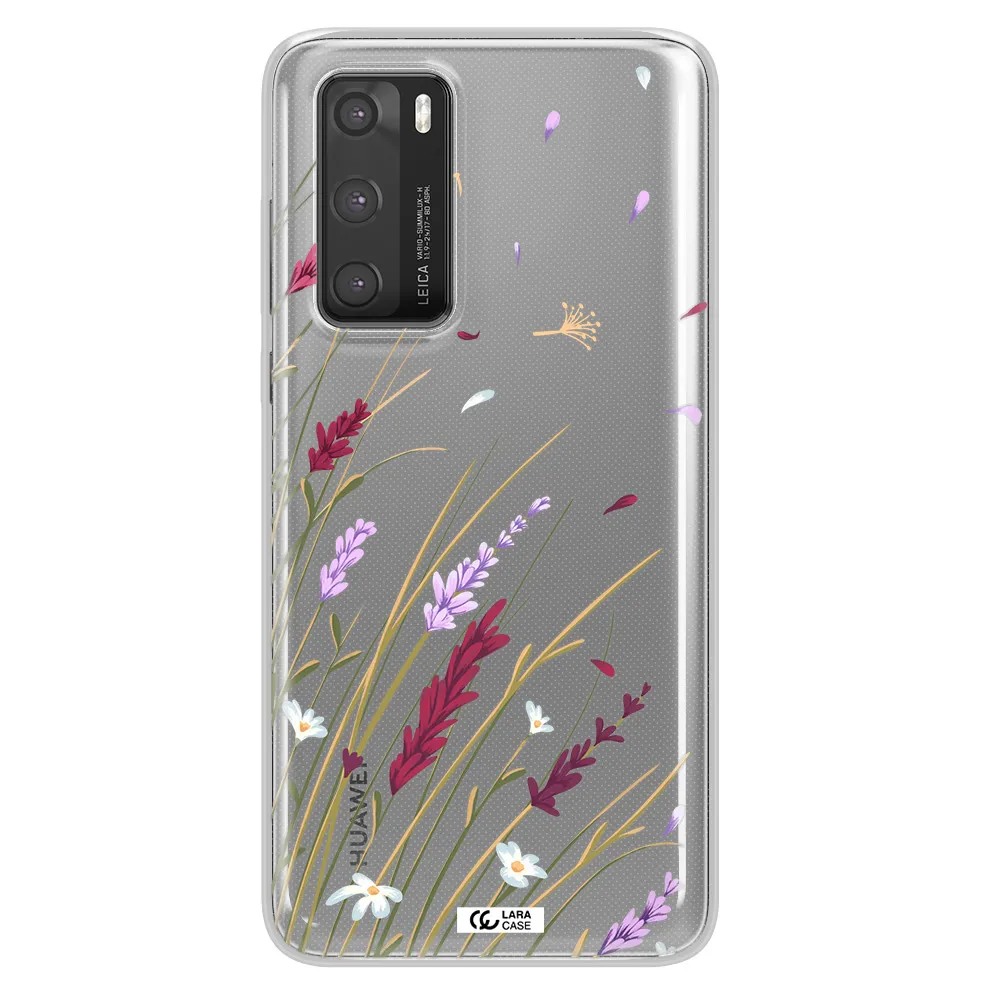 Long Grass Flower Huawei P40 Clear TPU Case