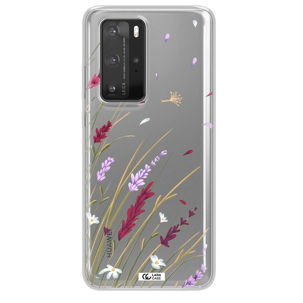 Long Grass Flower Huawei P40 Pro Clear TPU Case