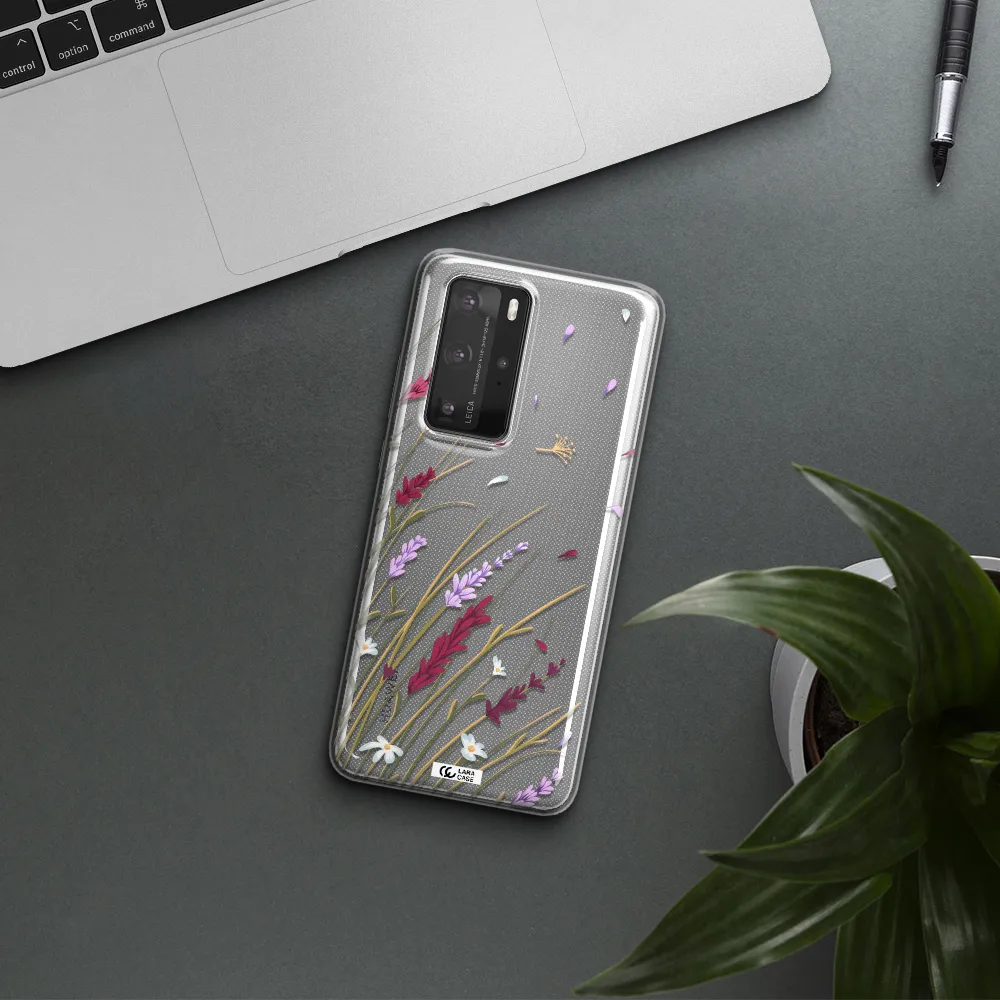 Long Grass Flower Huawei P40 Pro Clear TPU Case