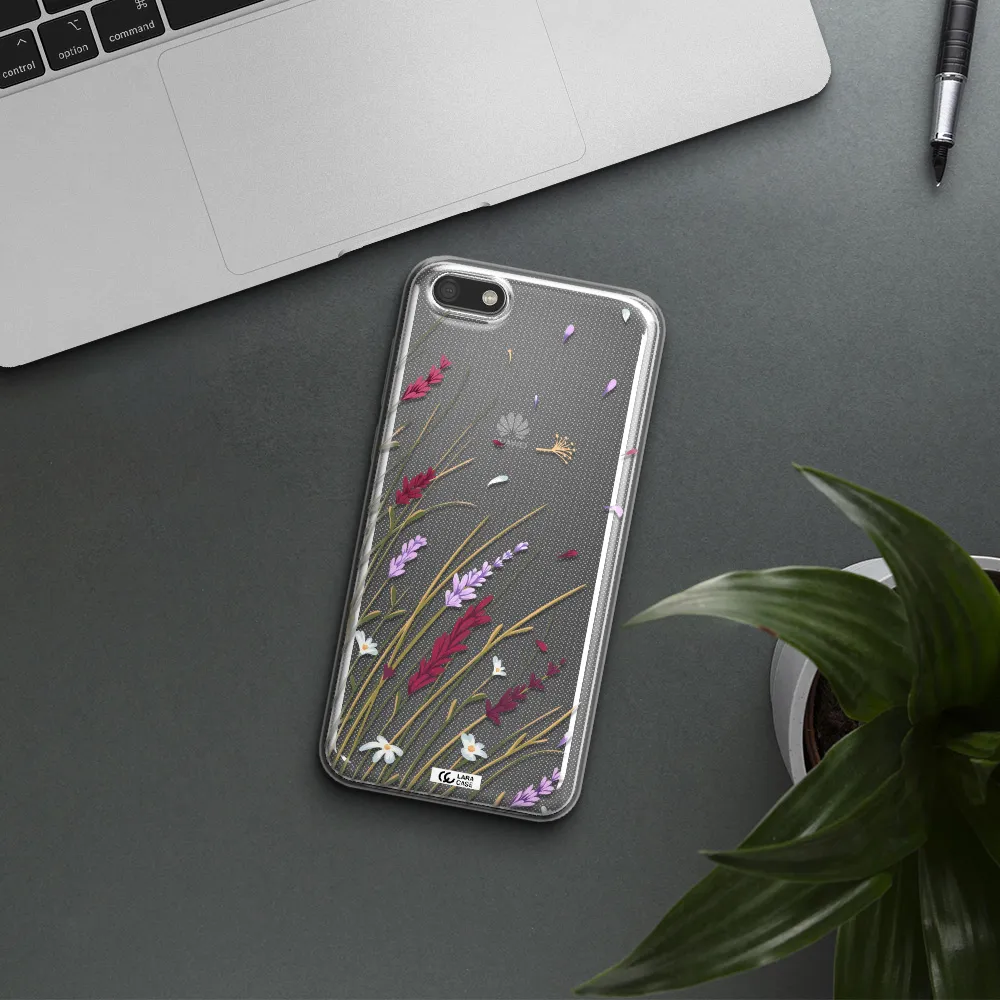 Long Grass Flower Huawei Y5 2018 Clear TPU Case