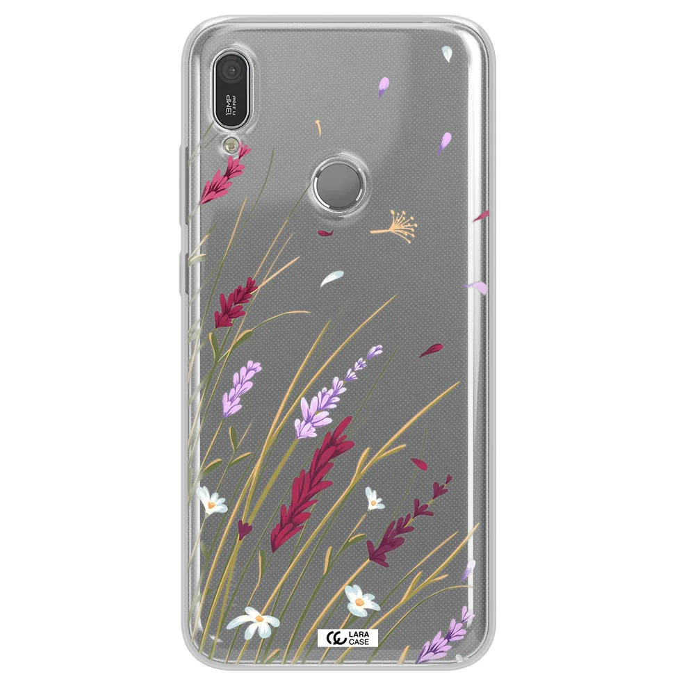 Long Grass Flower Huawei Y6 2019 Clear TPU Case