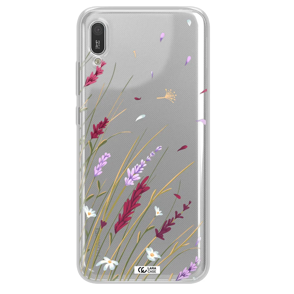 Long Grass Flower Huawei Y6 Pro 2019 Clear TPU Case