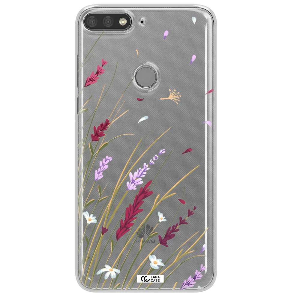 Long Grass Flower Huawei Y7 Prime 2018 Clear TPU Case