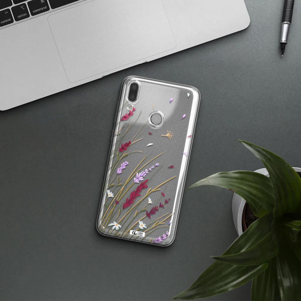 Long Grass Flower Huawei Y9 2019 Clear TPU Case