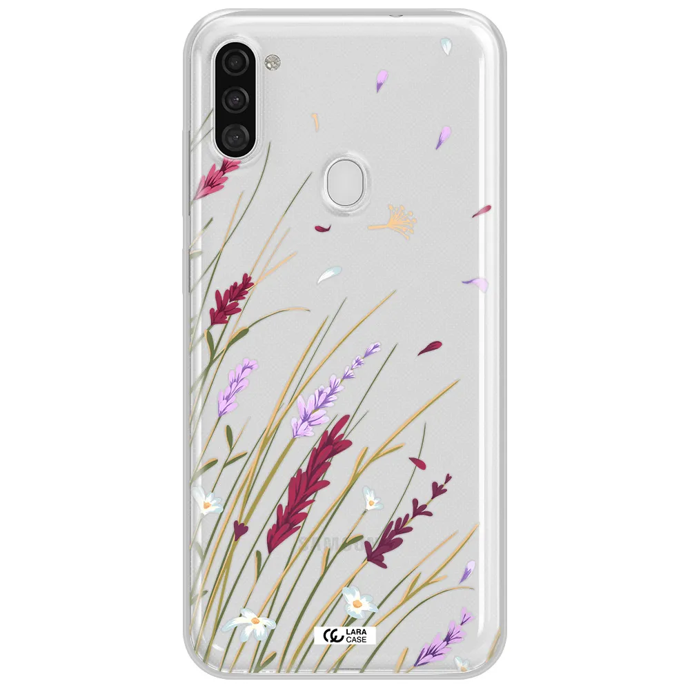 Long Grass Flower Samsung A11 Clear TPU Case