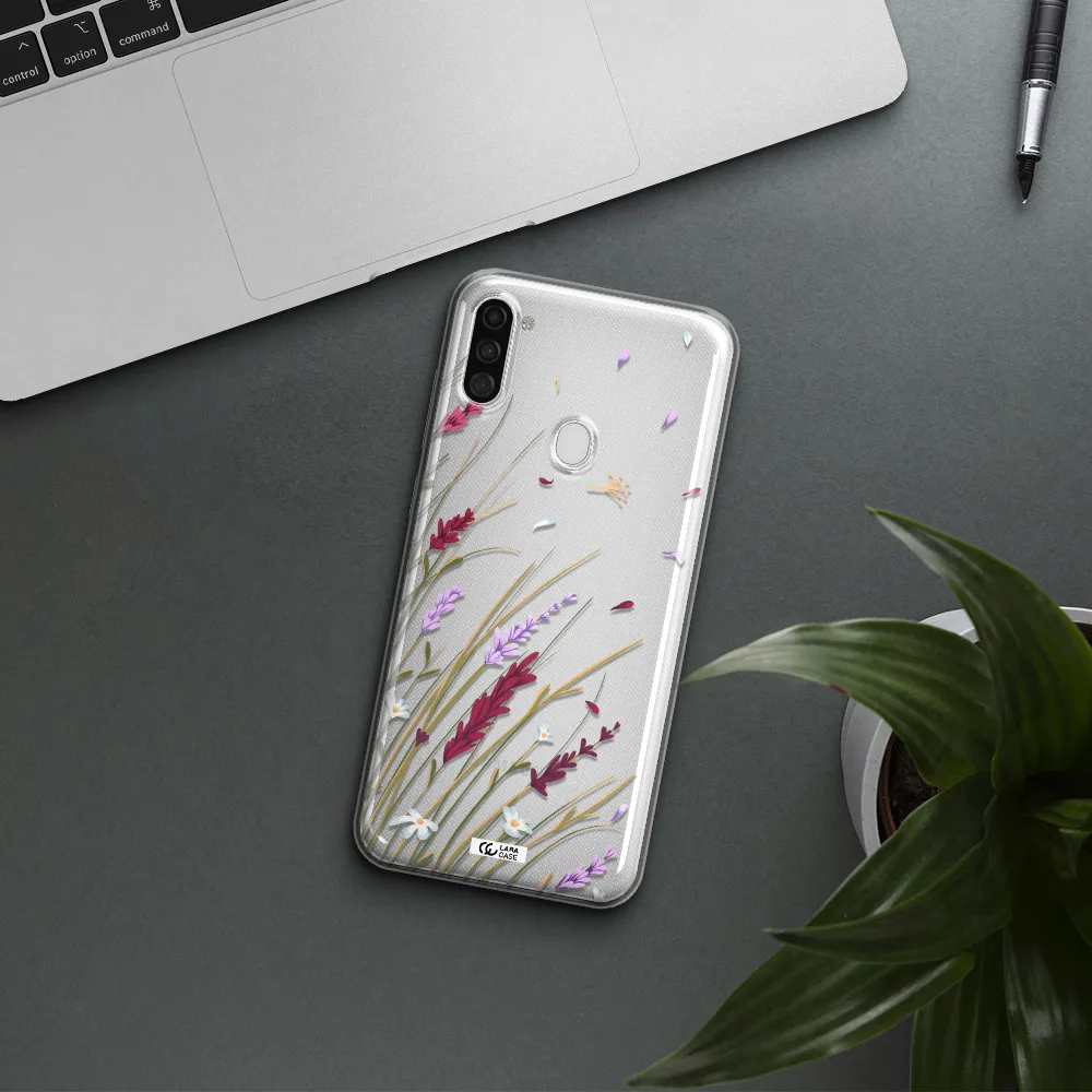 Long Grass Flower Samsung A11 Clear TPU Case