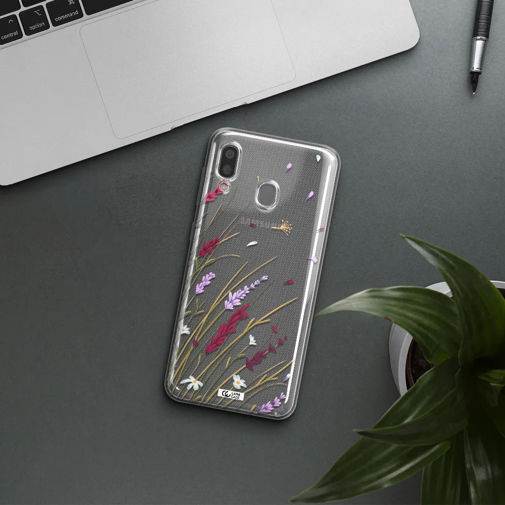 Long Grass Flower Samsung A20 Clear TPU Case