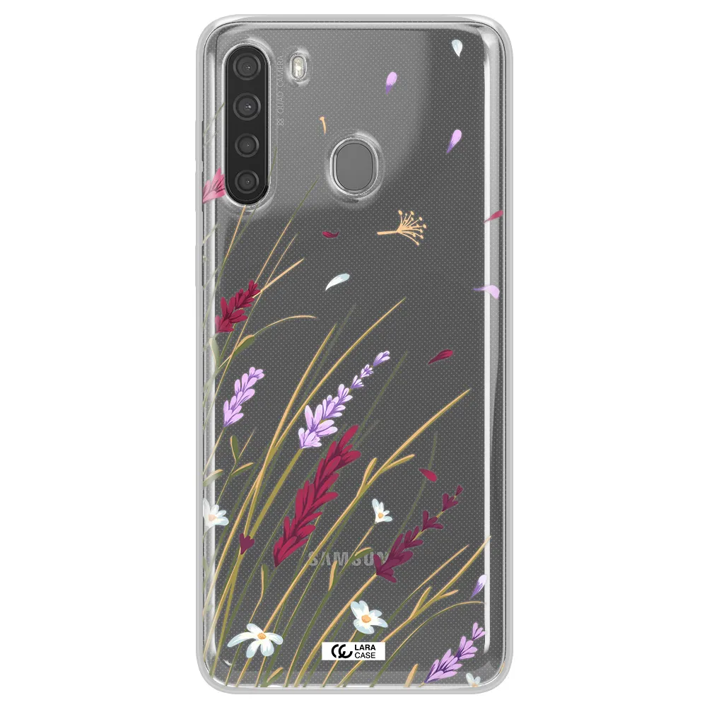 Long Grass Flower Samsung A21 Clear TPU Case