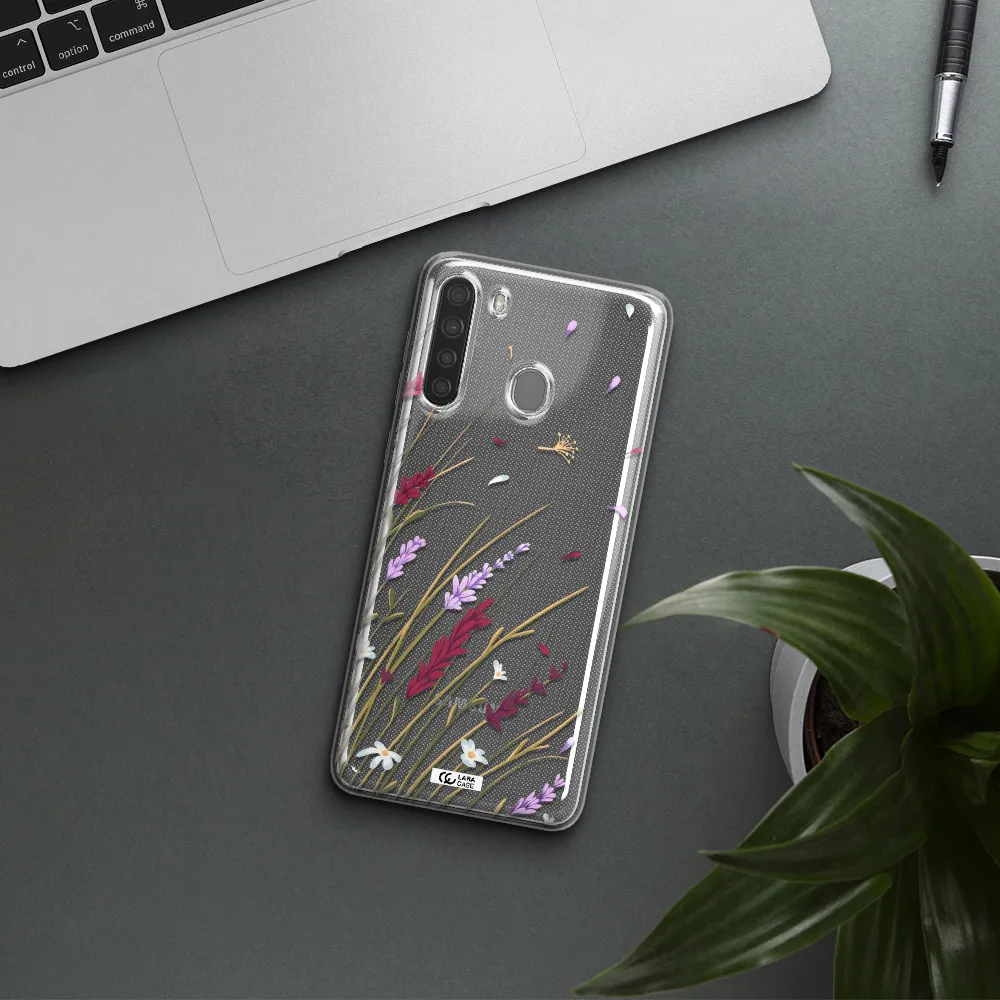 Long Grass Flower Samsung A21 Clear TPU Case