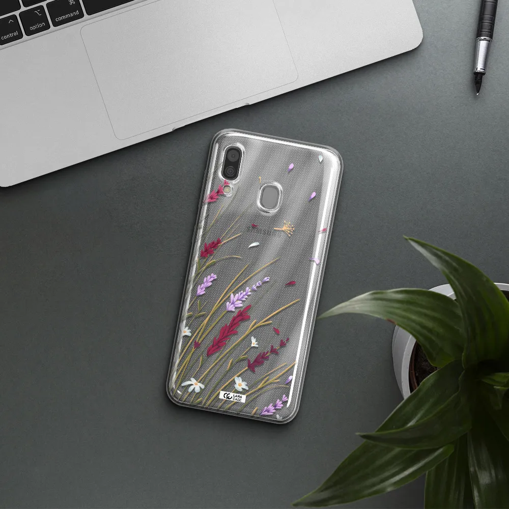 Long Grass Flower Samsung A30 Clear TPU Case