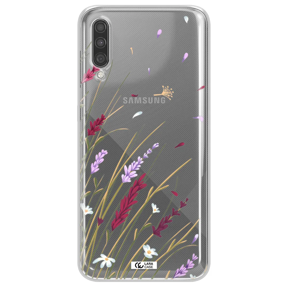 Long Grass Flower Samsung A30S Clear TPU Case