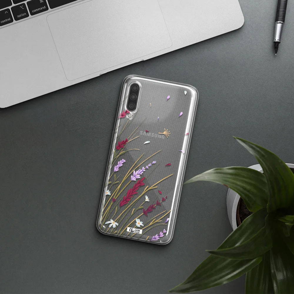Long Grass Flower Samsung A30S Clear TPU Case