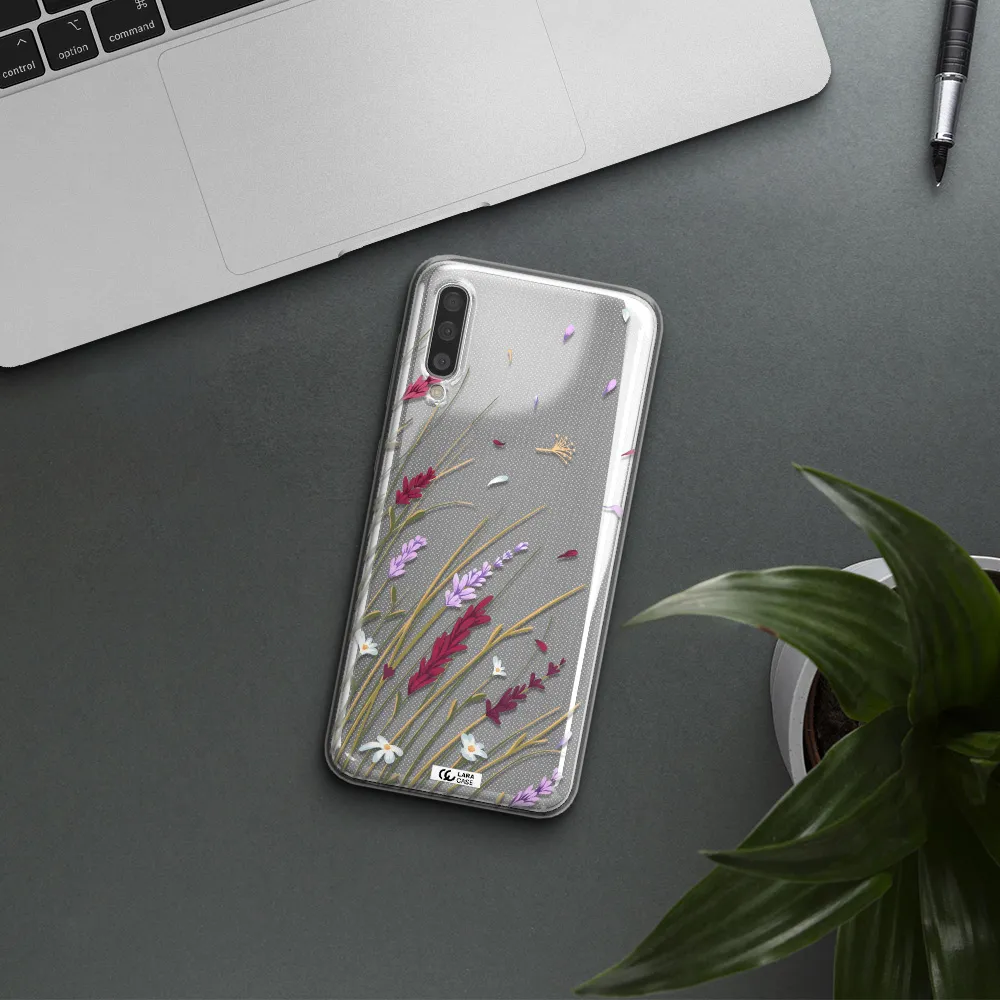 Long Grass Flower Samsung A50 Clear TPU Case