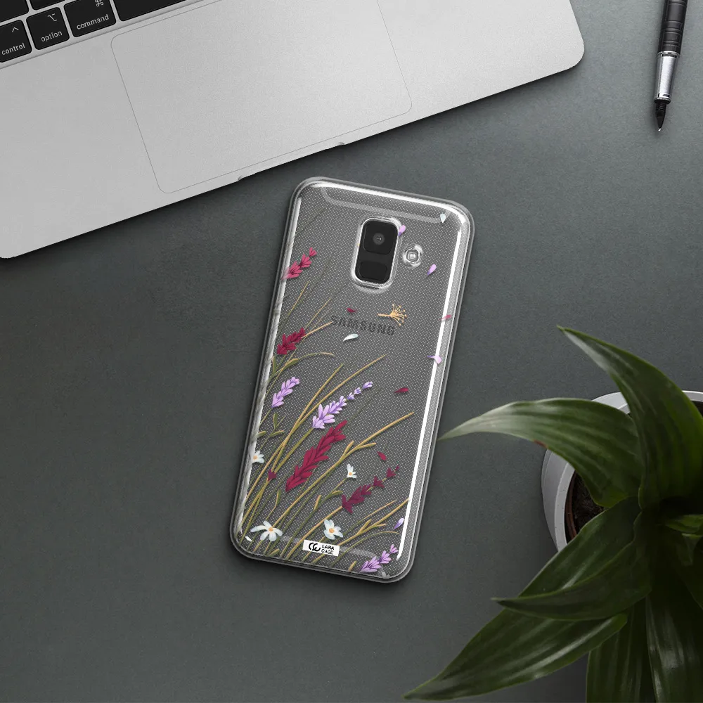 Long Grass Flower Samsung A6 Clear TPU Case