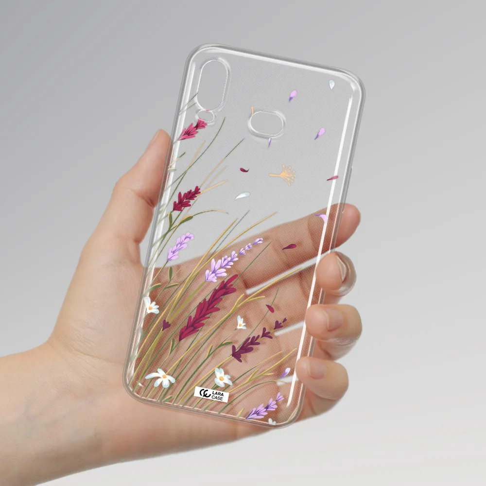 Long Grass Flower Samsung A6S Clear TPU Case
