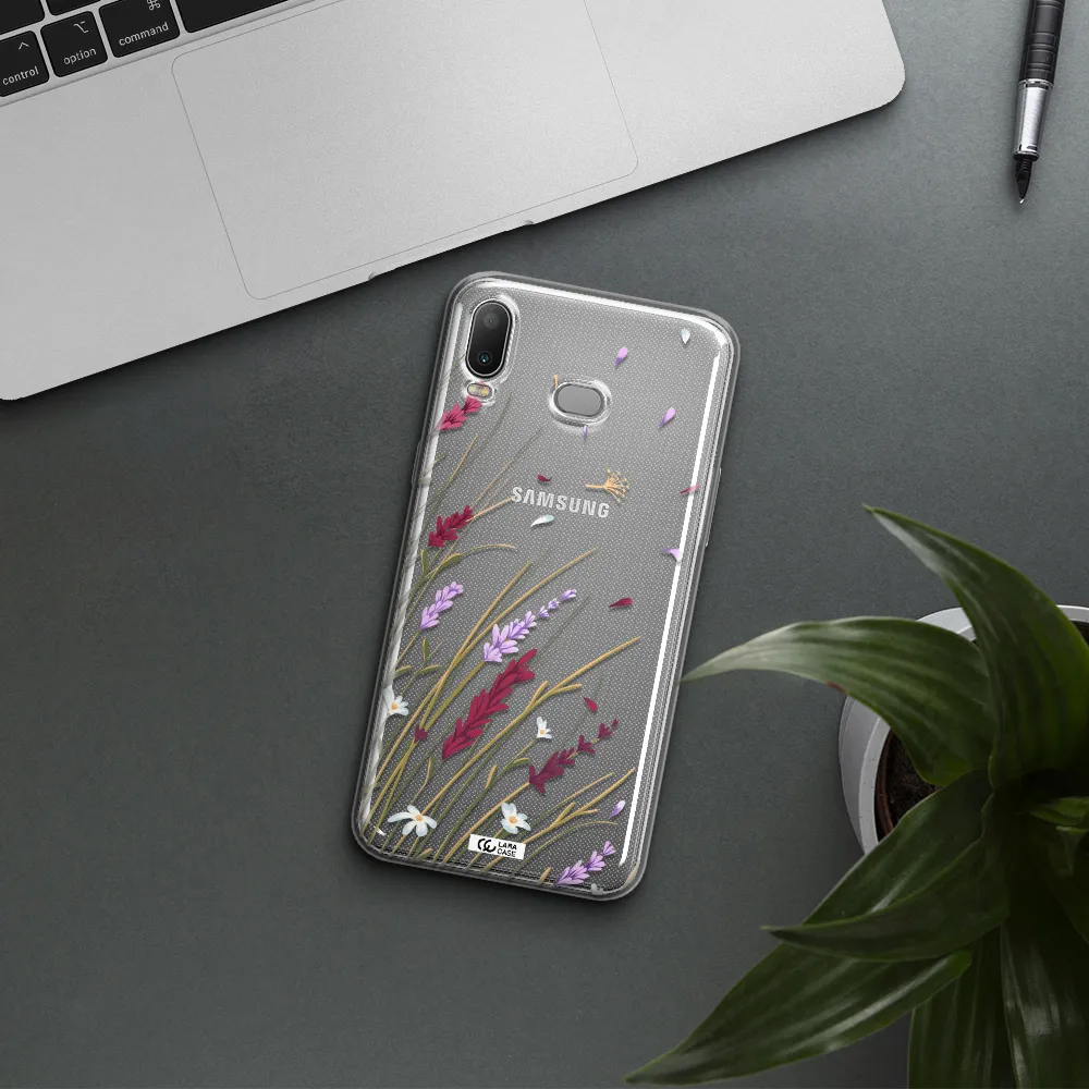 Long Grass Flower Samsung A6S Clear TPU Case