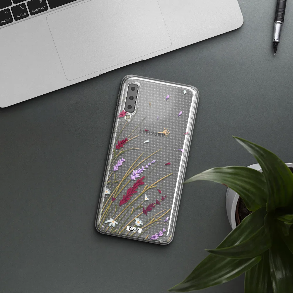 Long Grass Flower Samsung A7 2018 Clear TPU Case