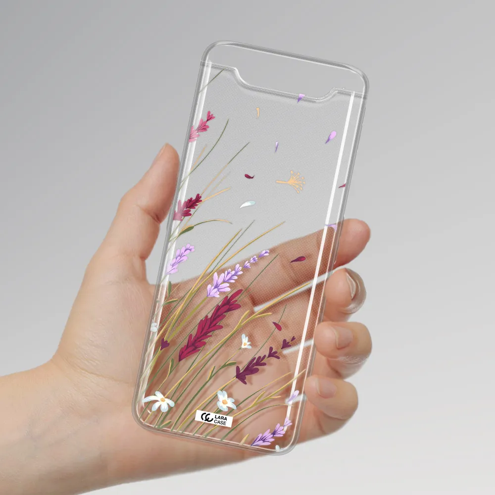 Long Grass Flower Samsung A80 Clear TPU Case