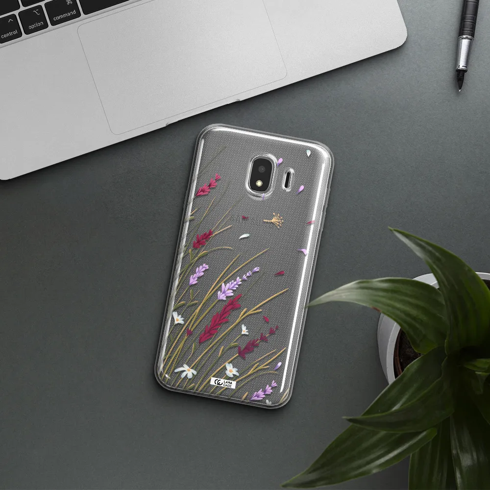 Long Grass Flower Samsung J4 Clear TPU Case