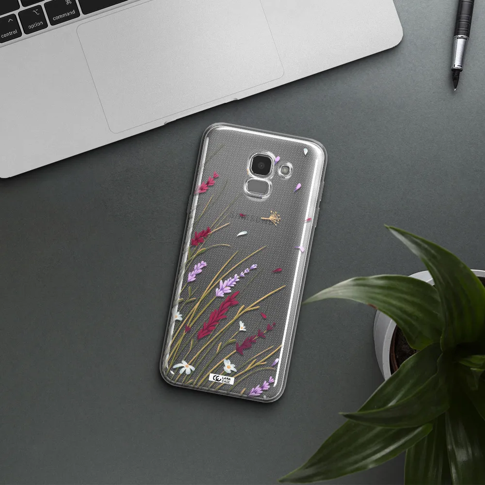 Long Grass Flower Samsung J6 Clear TPU Case