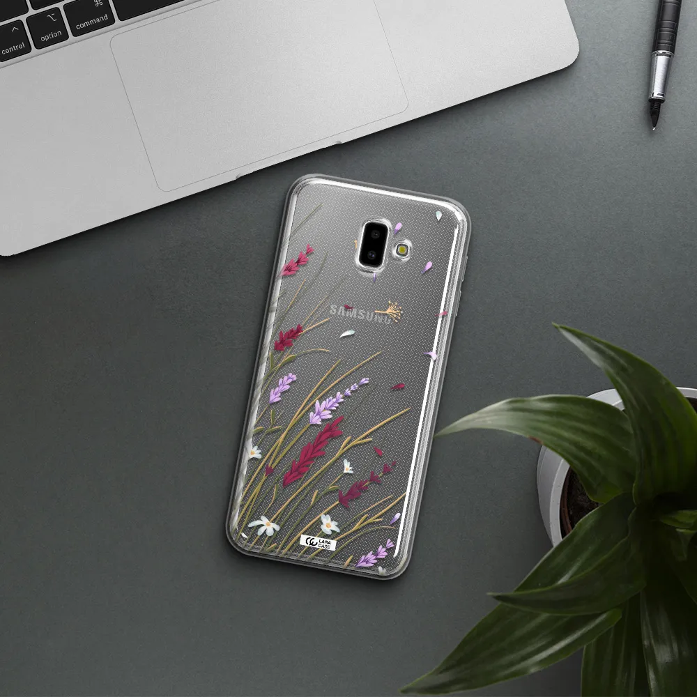 Long Grass Flower Samsung J6 Plus Clear TPU Case