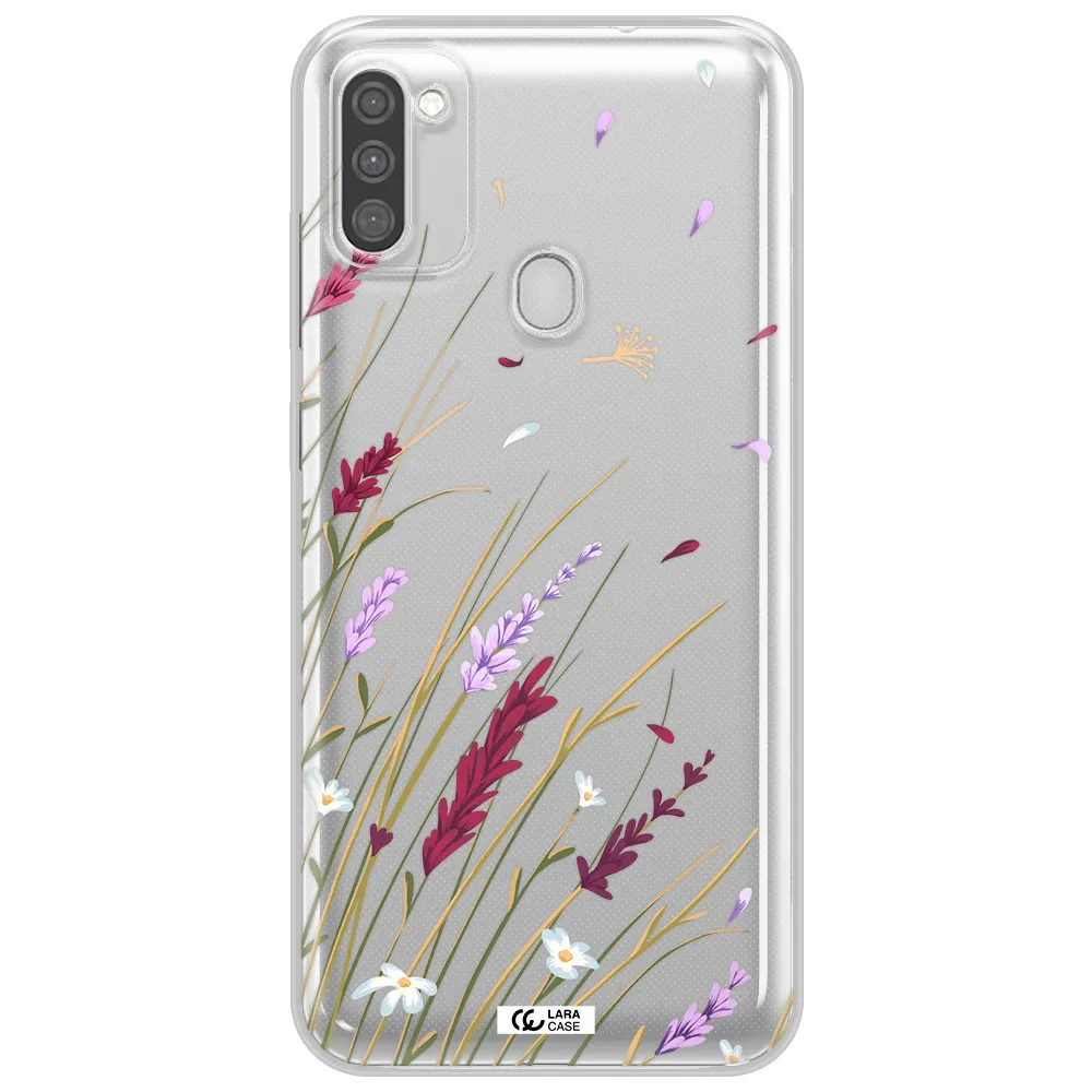 Long Grass Flower Samsung M11 Clear TPU Case