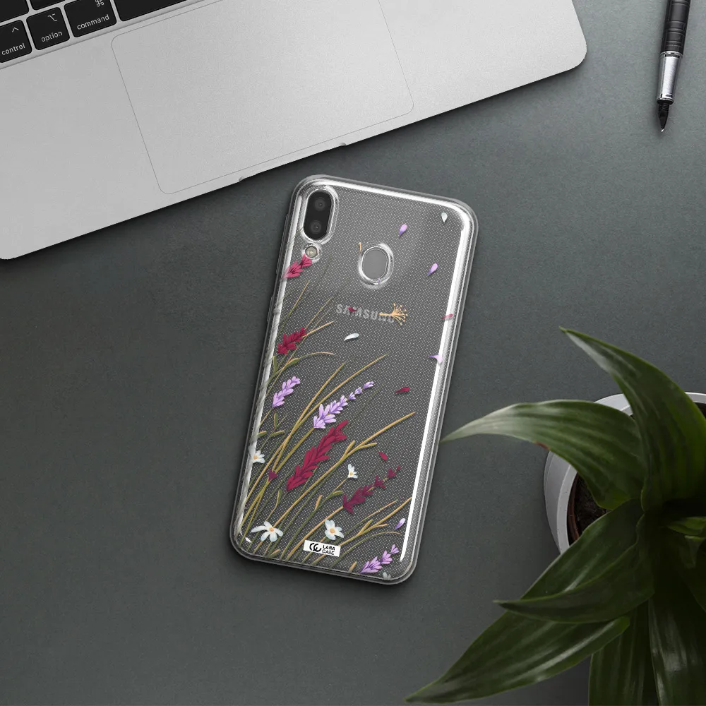 Long Grass Flower Samsung M20 Clear TPU Case