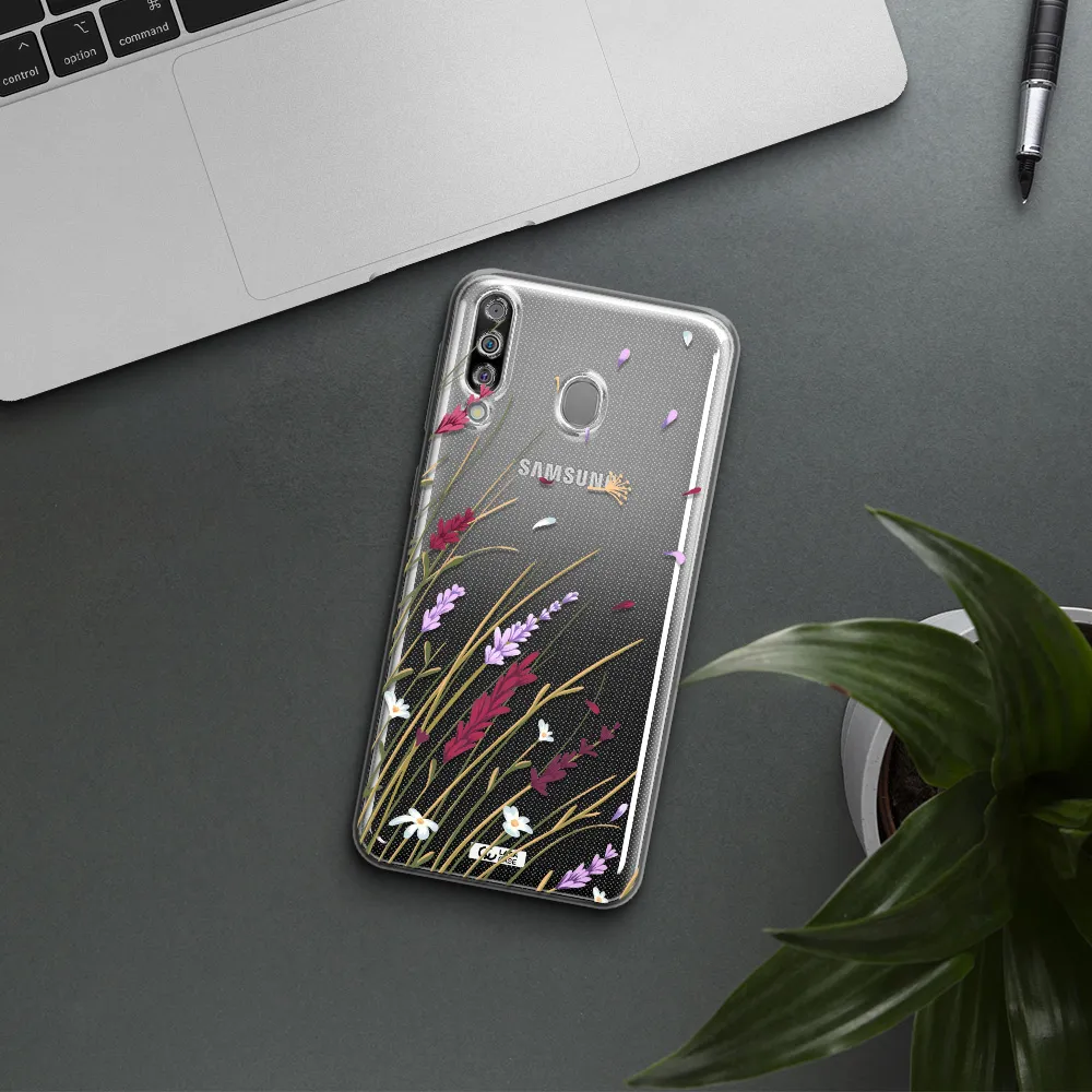 Long Grass Flower Samsung M30 Clear TPU Case