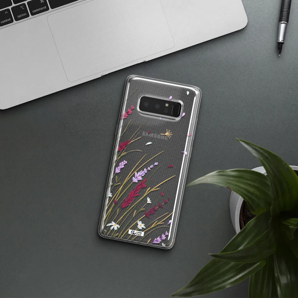 Long Grass Flower Samsung Note 8 Clear TPU Case