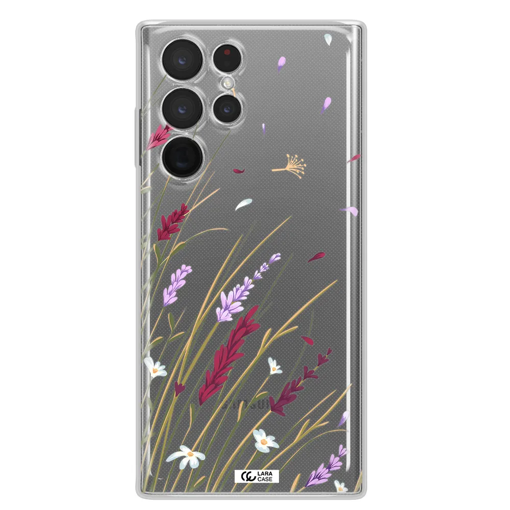 Long Grass Flower Samsung S 22 Ultra Clear TPU Case