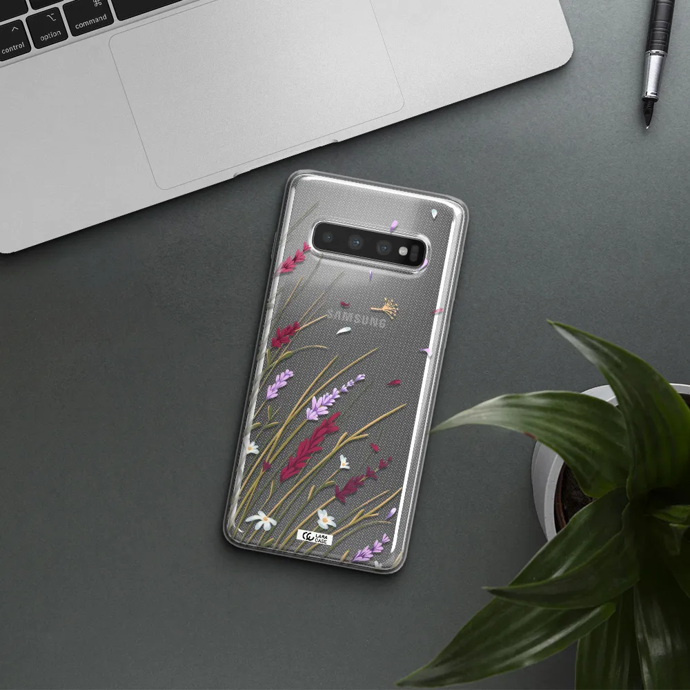 Long Grass Flower Samsung S10 Clear TPU Case