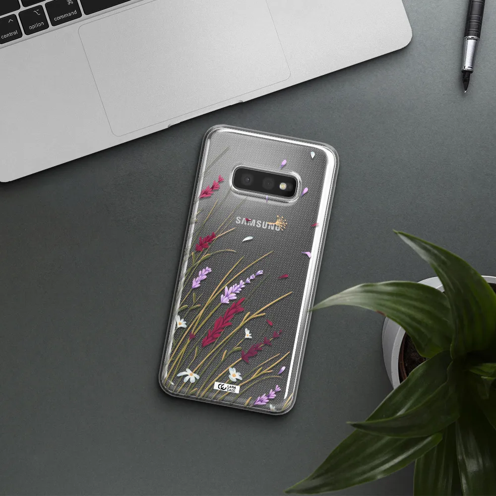 Long Grass Flower Samsung S10e Clear TPU Case