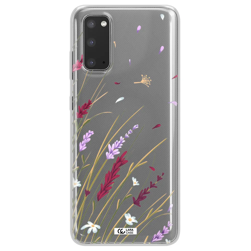 Long Grass Flower Samsung S20 Clear TPU Case