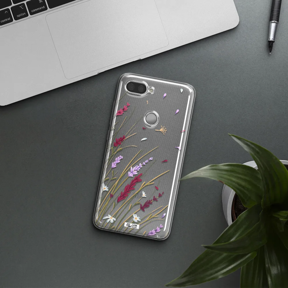 Long Grass Flower Xiaomi Mi 8 Lite Clear TPU Case