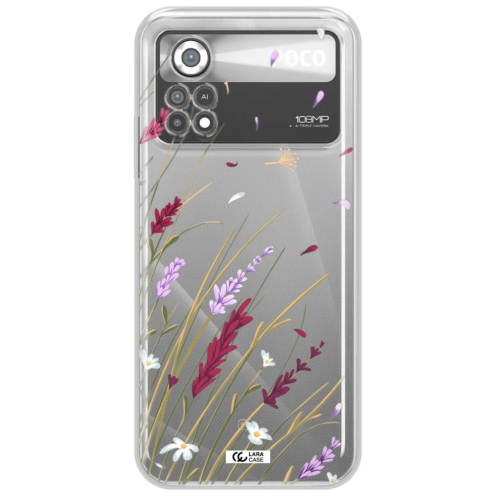 Long Grass Flower Xiaomi Poco X4 Pro Clear TPU Case