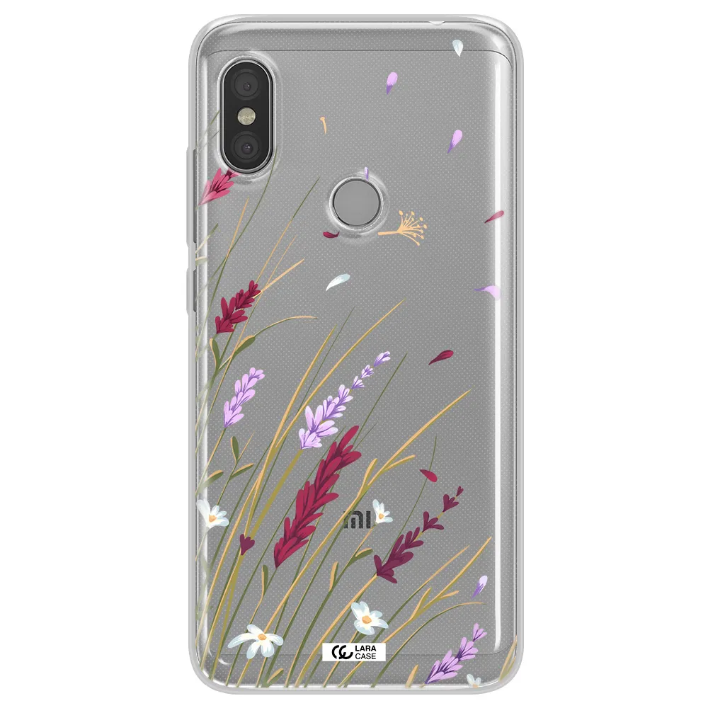 Long Grass Flower Xiaomi Redmi Note 6 Pro Clear TPU Case