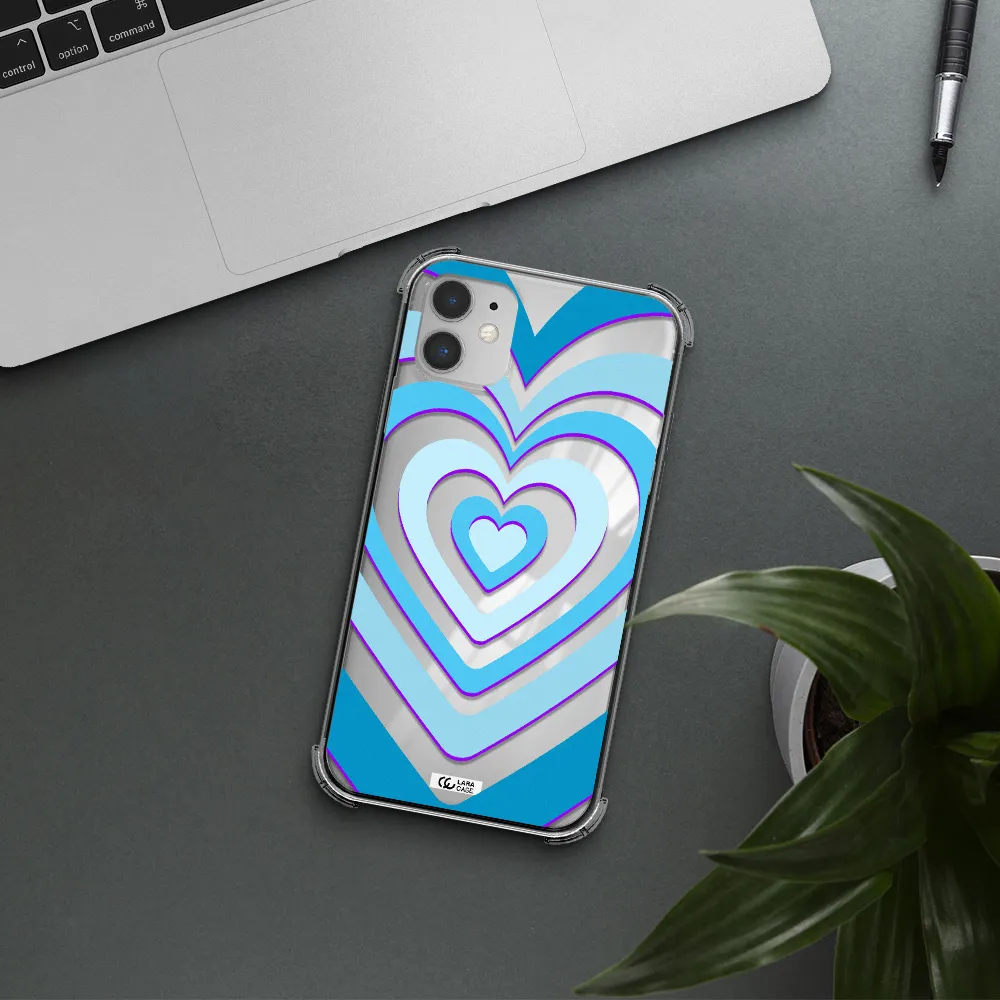 Blue Heart Apple iPhone 11 Clear PC Case