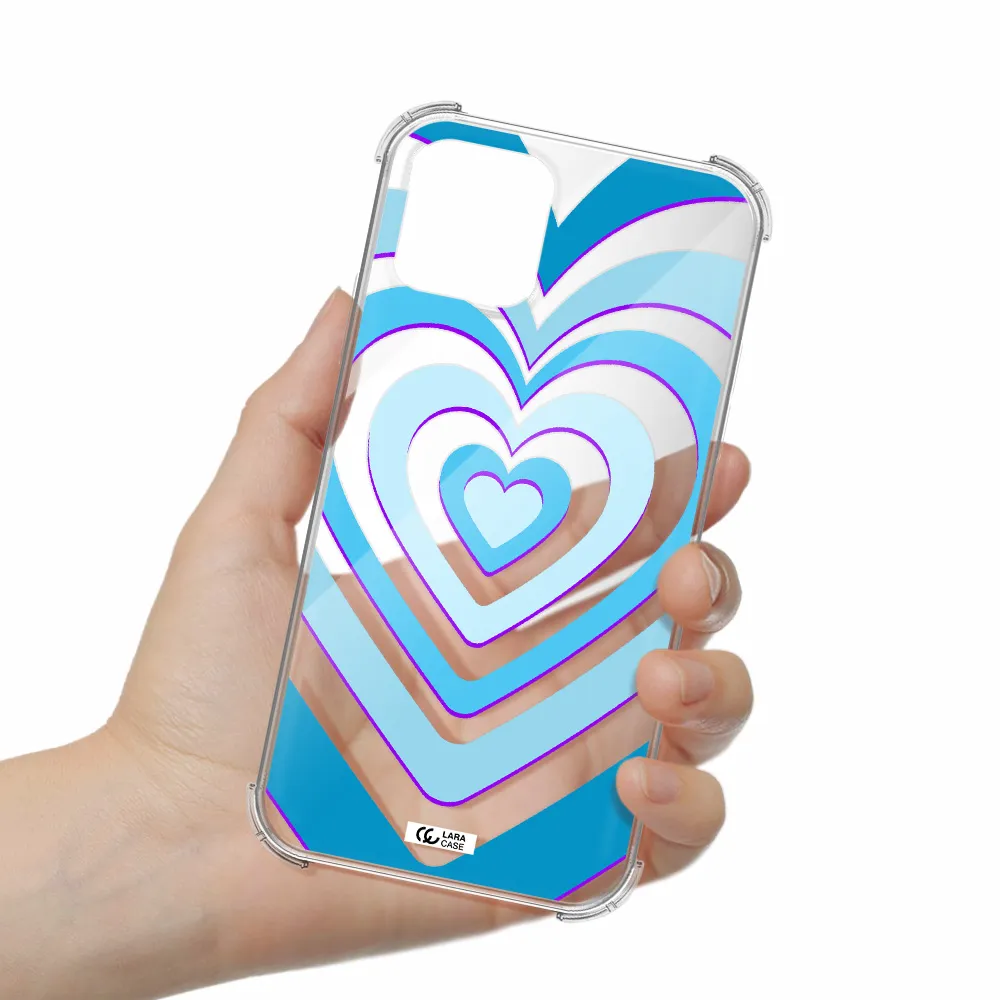 Blue Heart Apple iPhone 11 pro Clear PC Case