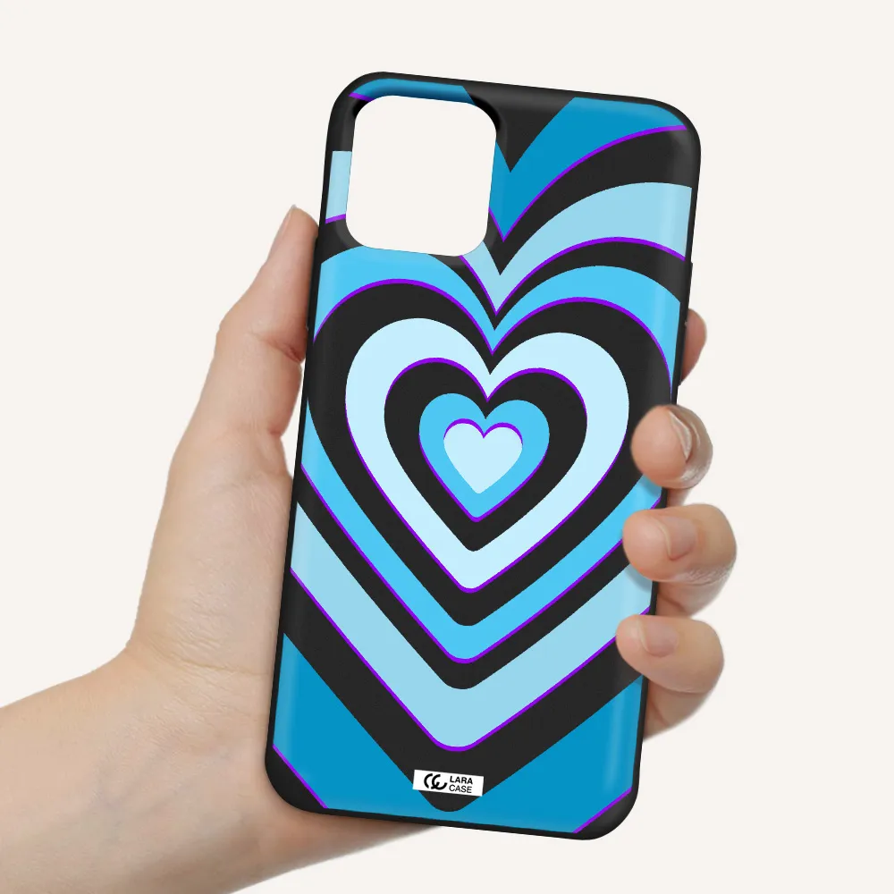 Blue Heart Apple iPhone 11 pro max Silicone black Case