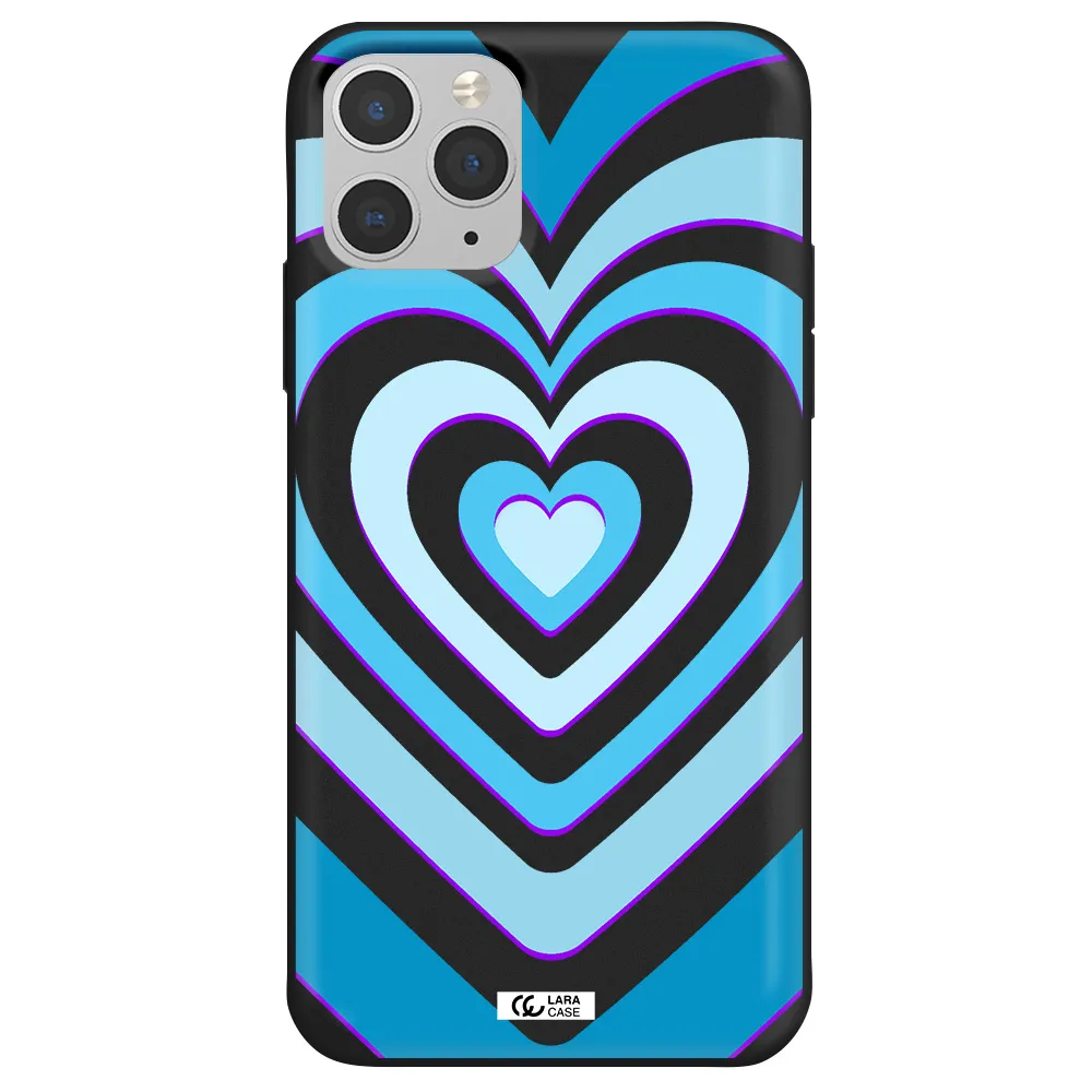 Blue Heart Apple iPhone 11 pro Silicone black Case