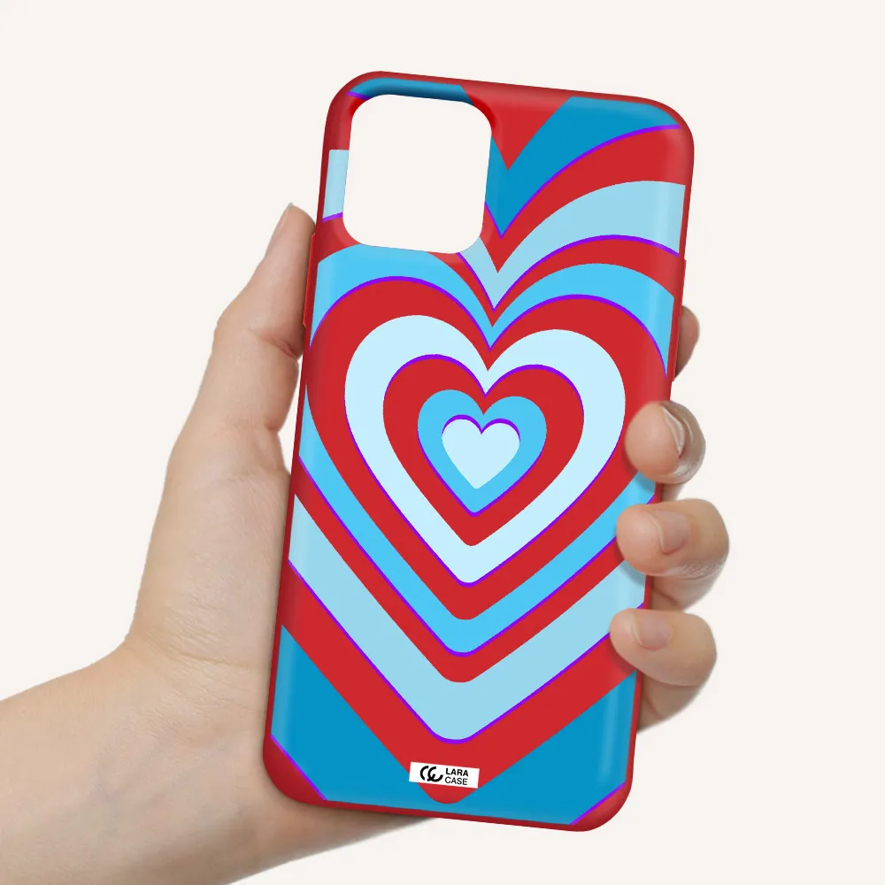 Blue Heart Apple iPhone 11 pro Silicone Imperial Red Case