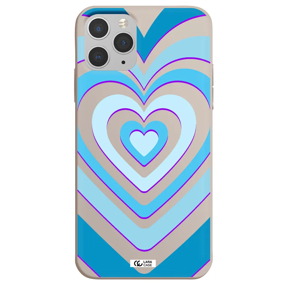 Blue Heart Apple iPhone 11 pro Silicone Stone Case